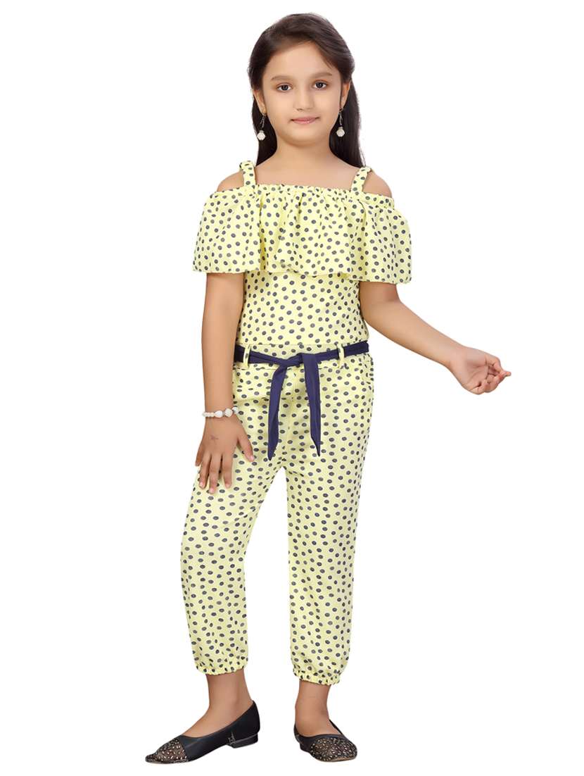 yellow cotton blend full length jumpsuit - 17603390 - Zoom Image - 0