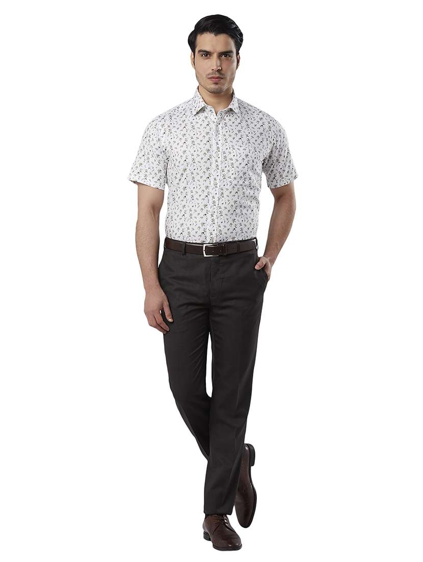 white printed formal shirt - 17606447 -  Standard Image - 3