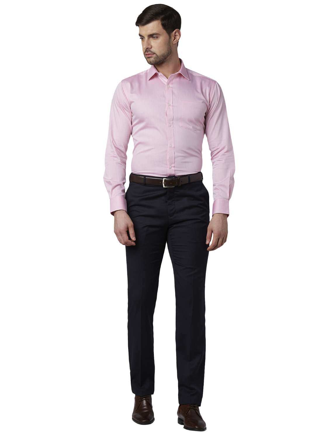 pink solid formal shirt - 17606552 -  Standard Image - 3