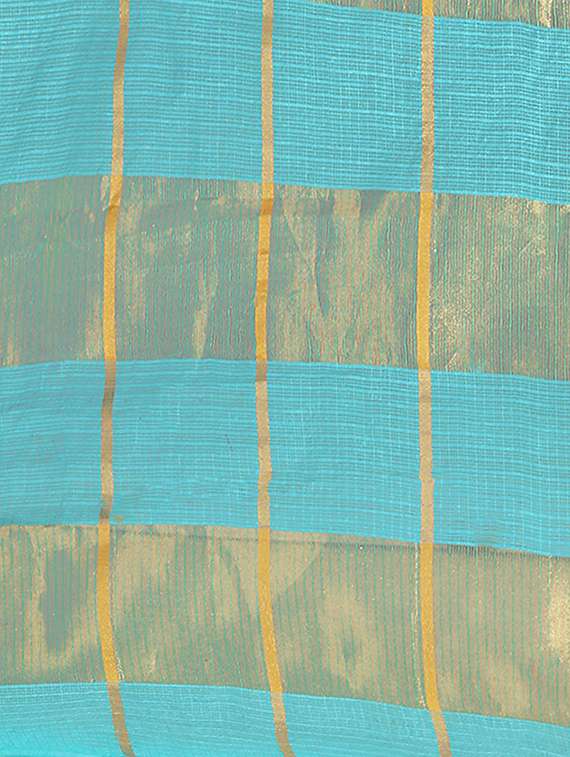 checkered kota doria saree with blouse - 17606808 - Standard Image - 3