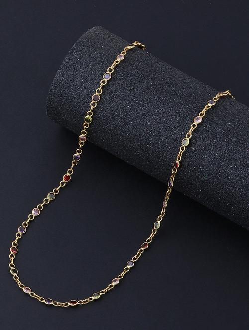 gold crystal chain necklace - 17606889 -  Standard Image - 0