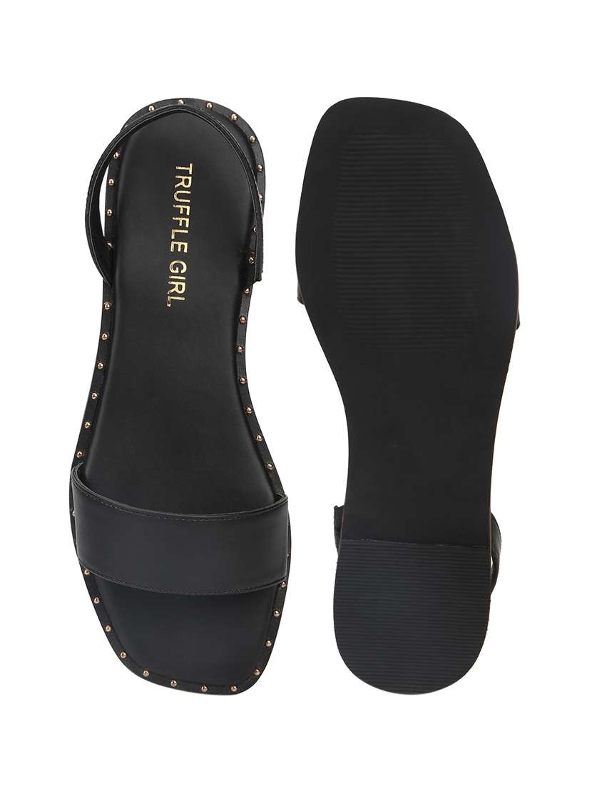 black pu back strap sandals - 17607133 -  Standard Image - 3