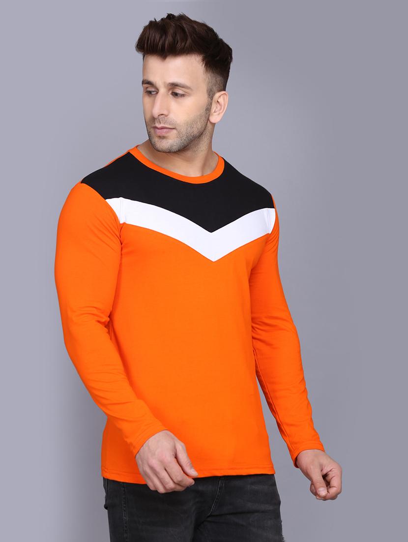 men color block long sleeve t-shirt - 17610295 - Zoom Image - 0