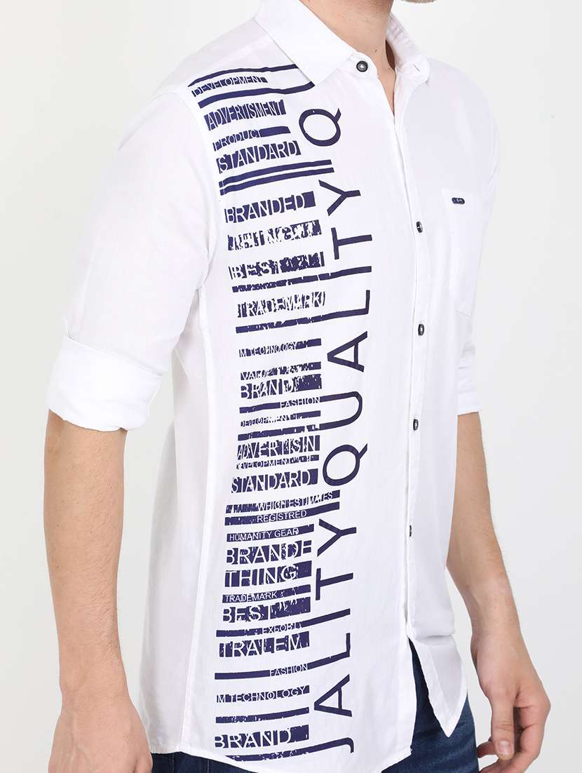 white printed casual shirt - 17610476 - Standard Image - 5