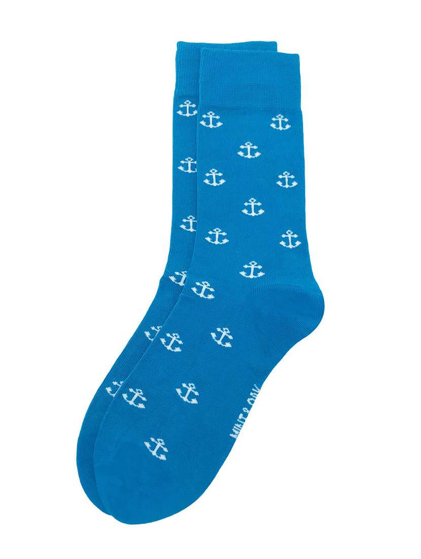 blue cotton above ankle length sock