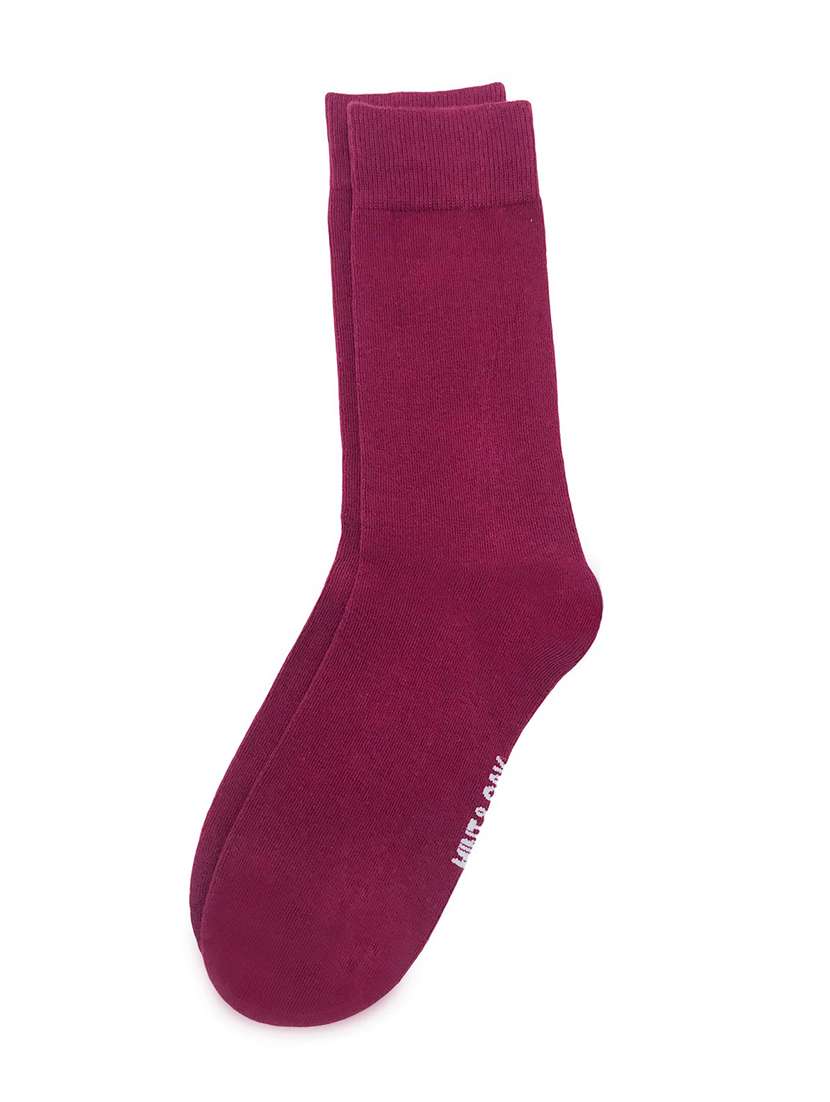 men solid above ankle length socks