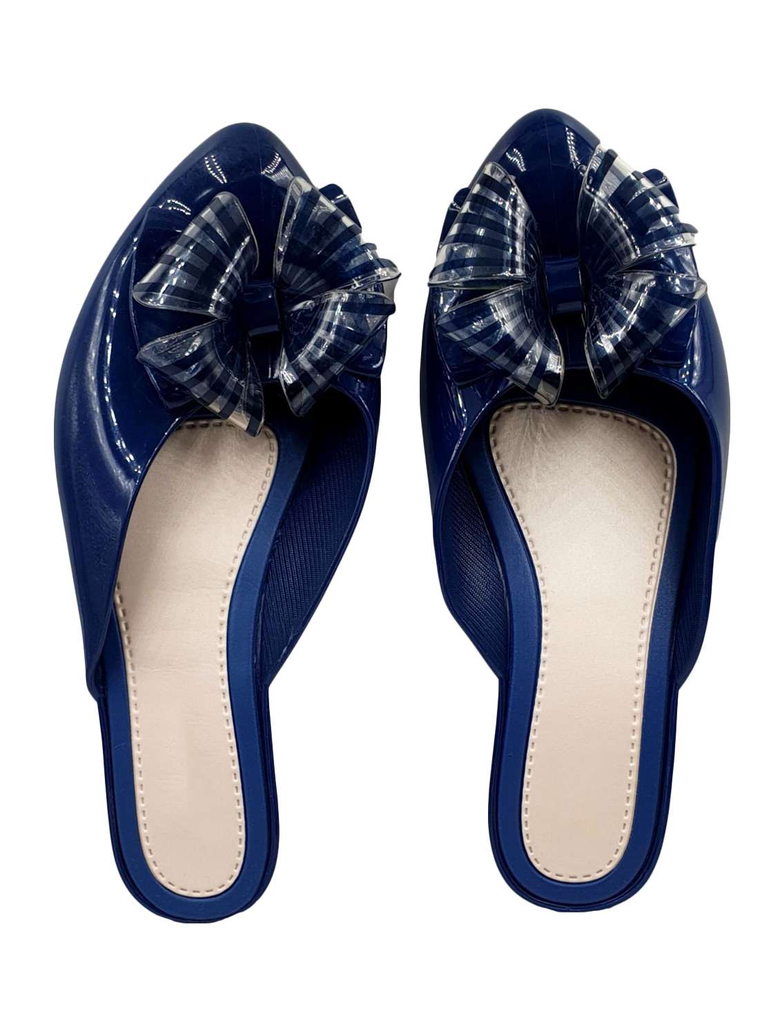 blue slip on  ballerina