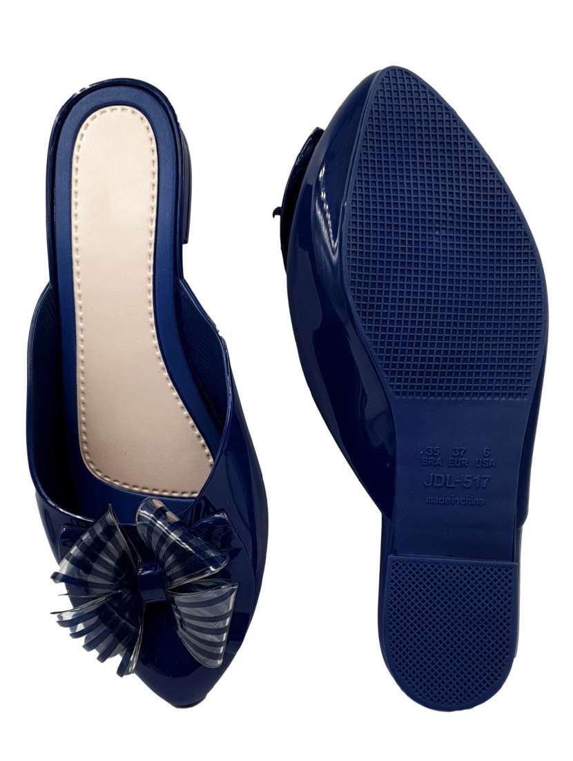 blue slip on  ballerina - 17611116 -  Standard Image - 3