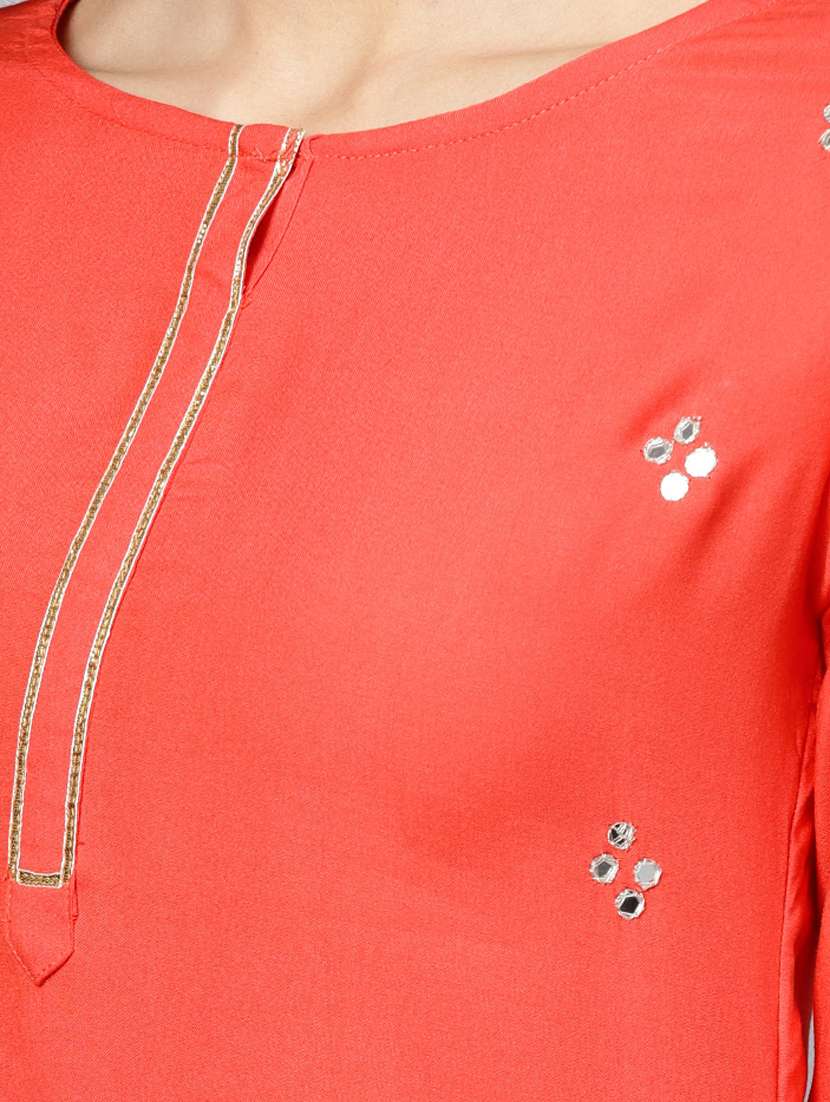 coral kurta sharara set - 17611265 - Standard Image - 3