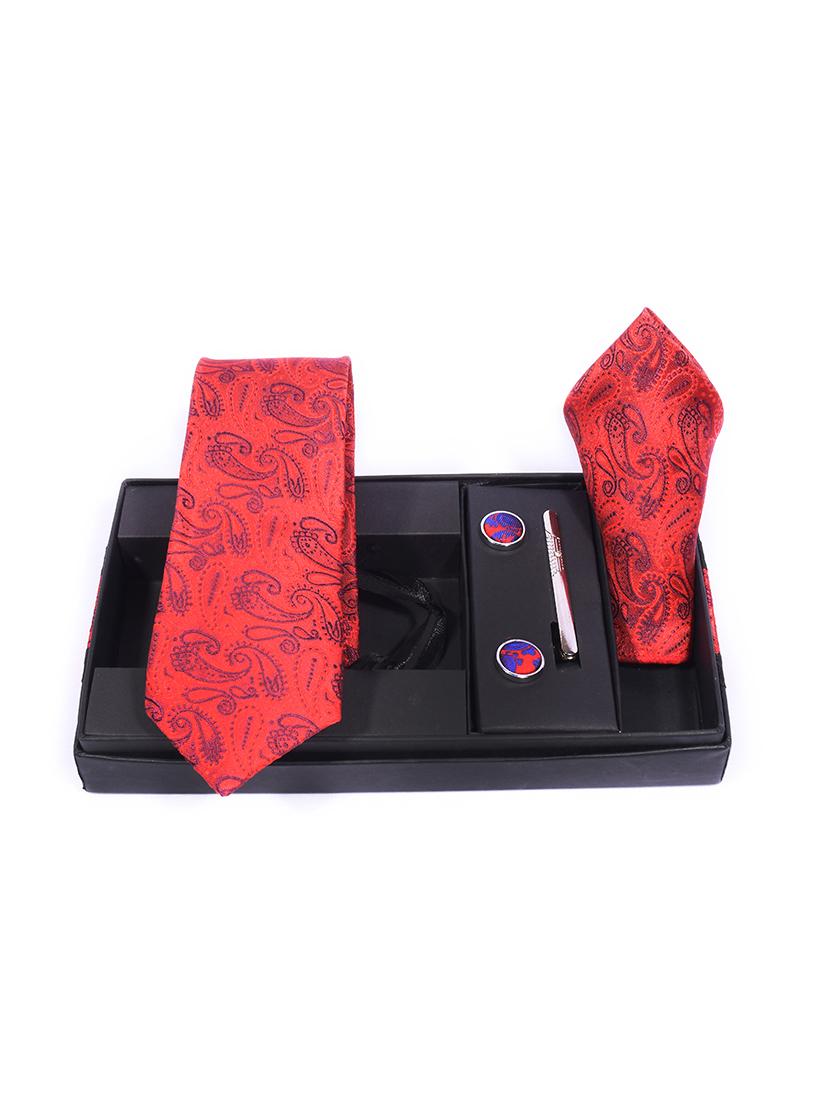 red jacquard tie - 17611317 - Zoom Image - 0