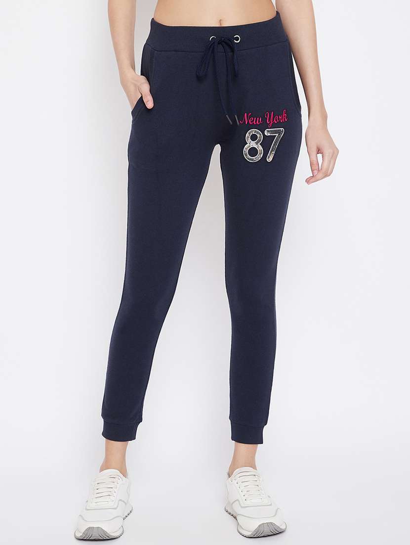drawstring waist solid track pant