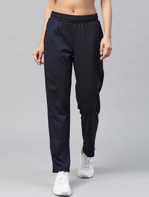 high rise solid track pant - 17613748 - Standard Image - 0