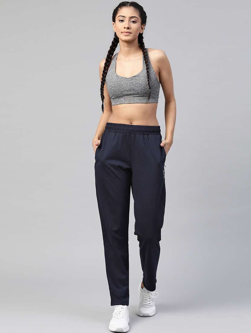 high rise solid track pant - 17613748 - Standard Image - 3