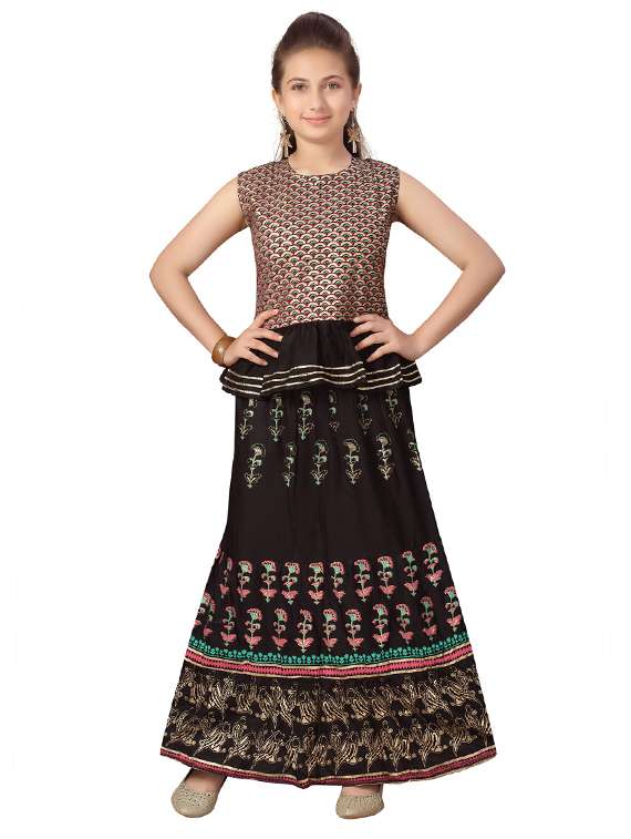 black cotton lehenga choli