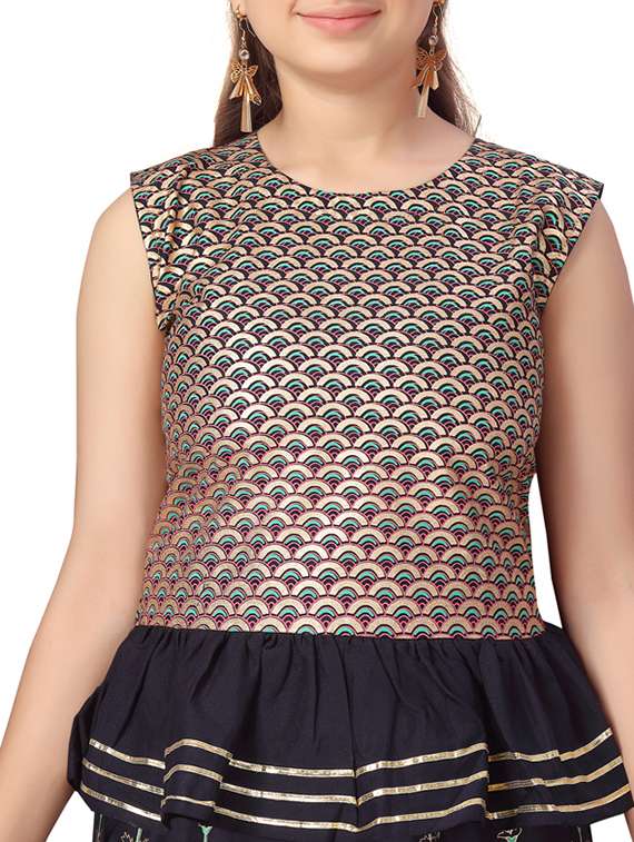 navy blue cotton lehenga choli - 17614368 -  Standard Image - 3