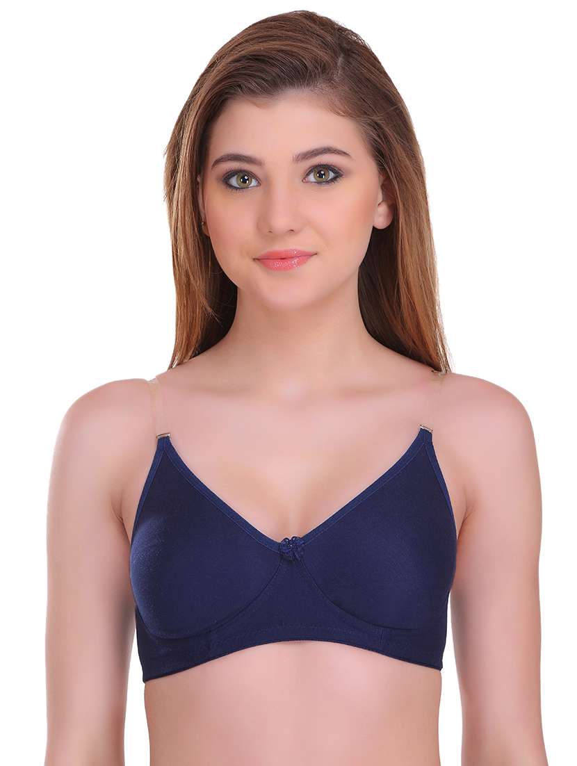 navy blue cotton blend tshirt bra