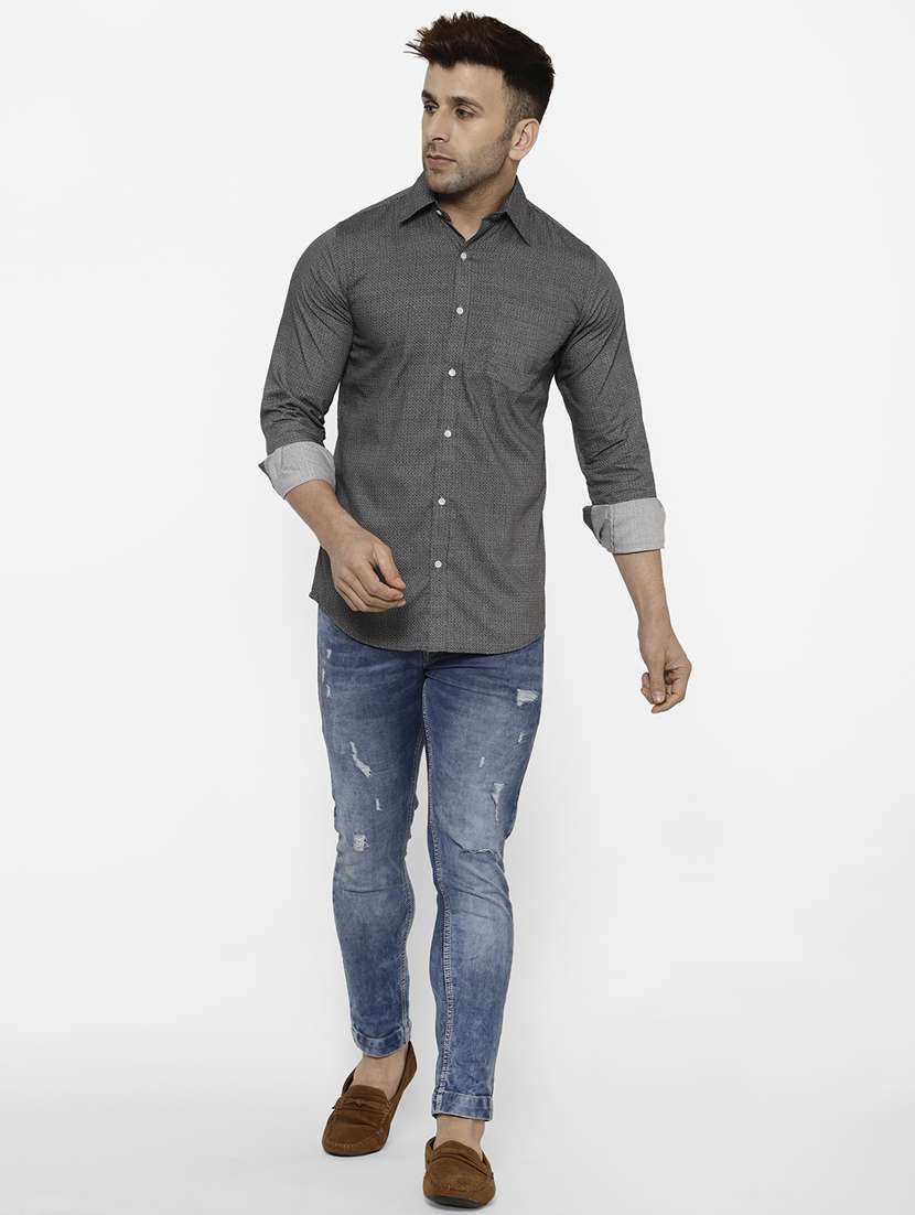 mens printed casual shirt - 17614785 - Standard Image - 3