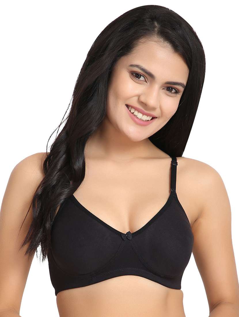 black cotton blend tshirt bra