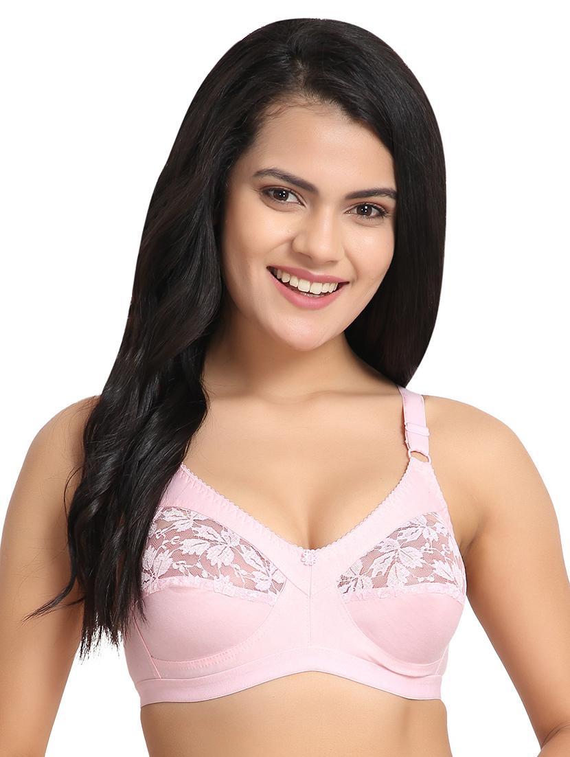 peach cotton blend lette bra - 17614841 - Zoom Image - 0