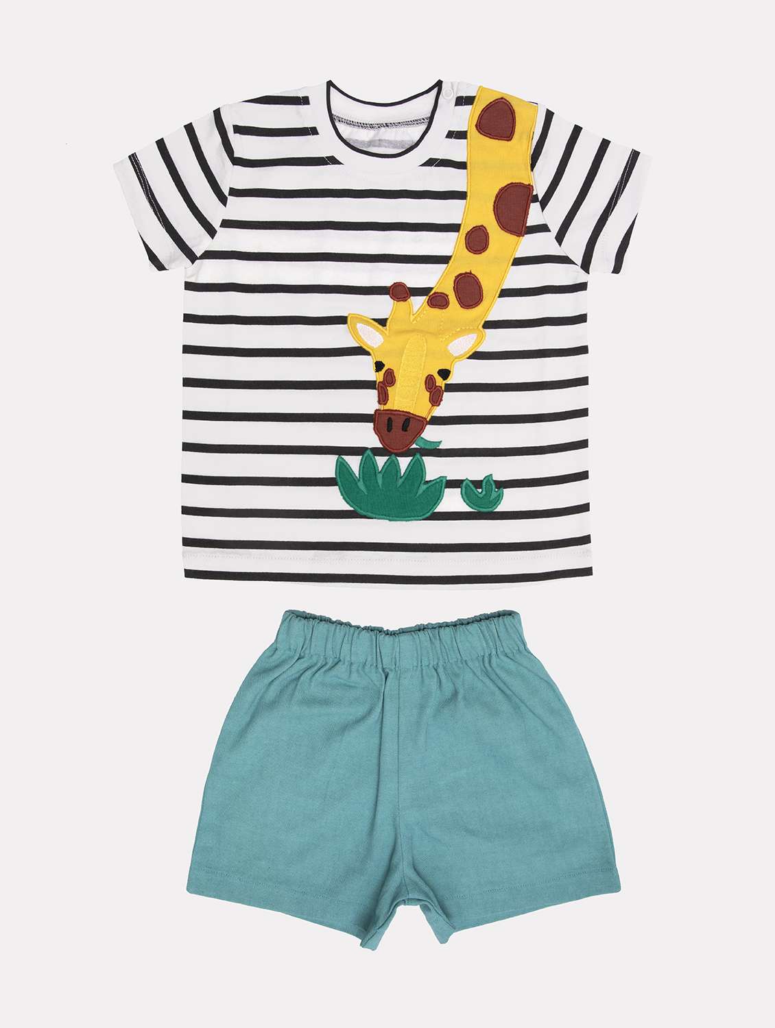 multi colored striped shorts set 