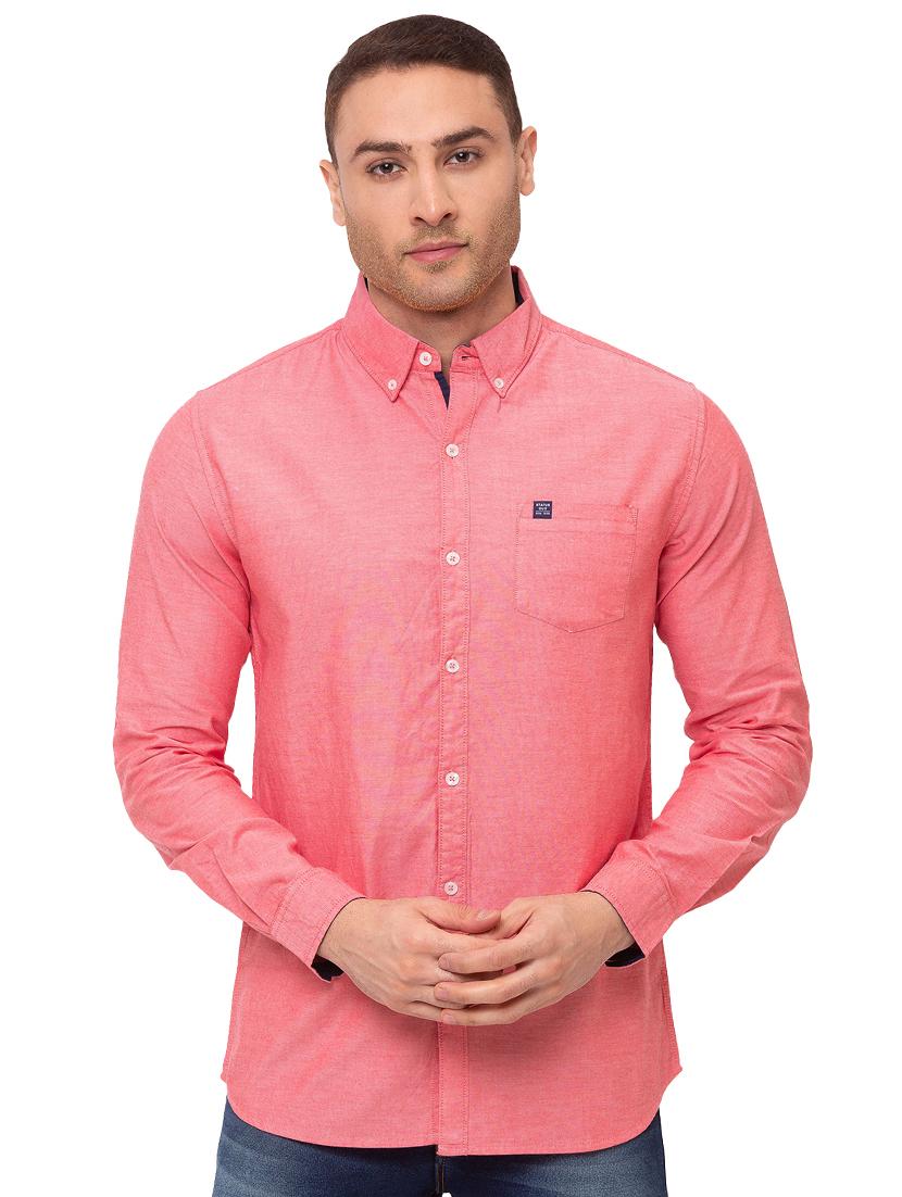pink solid casual shirt - 17615487 -  Zoom Image - 0