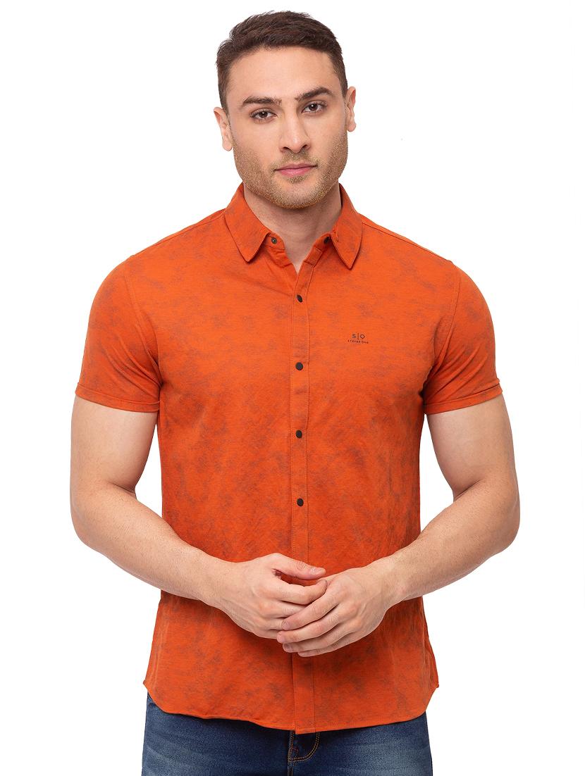 orange printed casual shirt - 17615492 - Zoom Image - 0