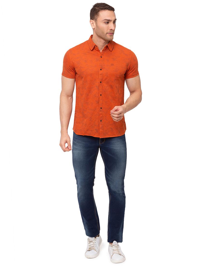 orange printed casual shirt - 17615492 - Standard Image - 3