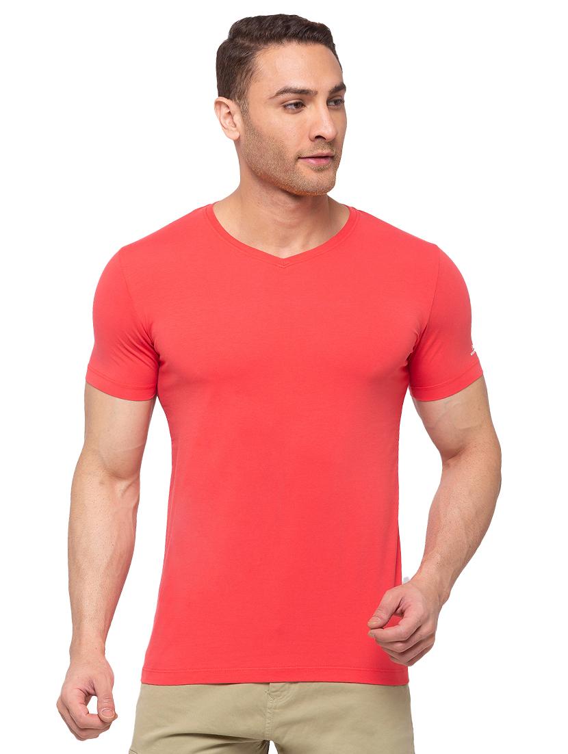coral solid t-shirt - 17615524 -  Zoom Image - 0