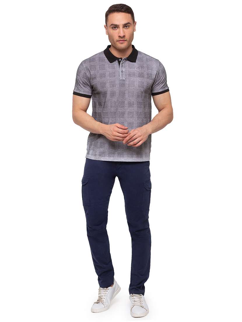 grey checkered polo,t-shirt - 17615537 -  Standard Image - 3