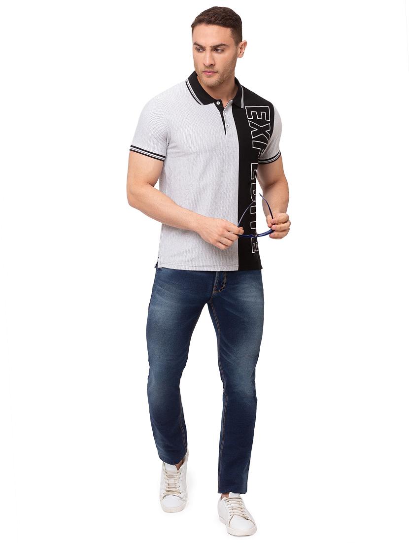 grey printed polo t-shirt - 17615543 - Standard Image - 3