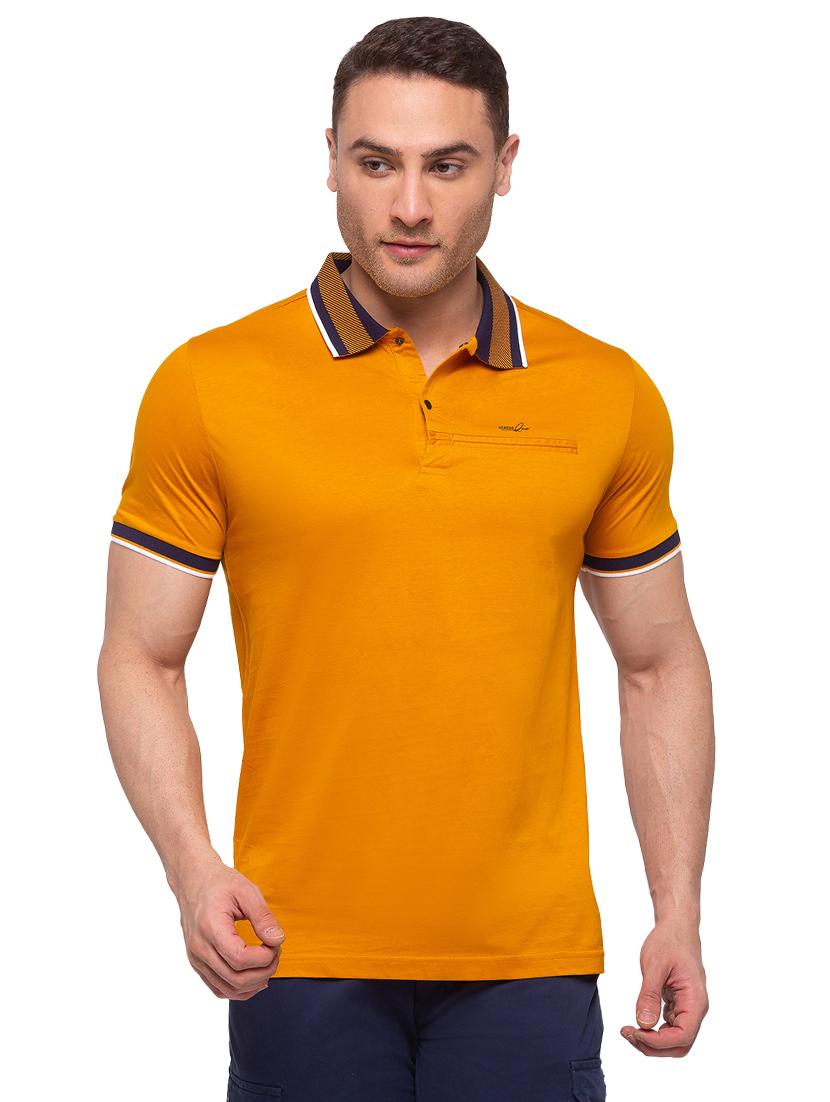 mustard solid polo t-shirt - 17615546 - Zoom Image - 0