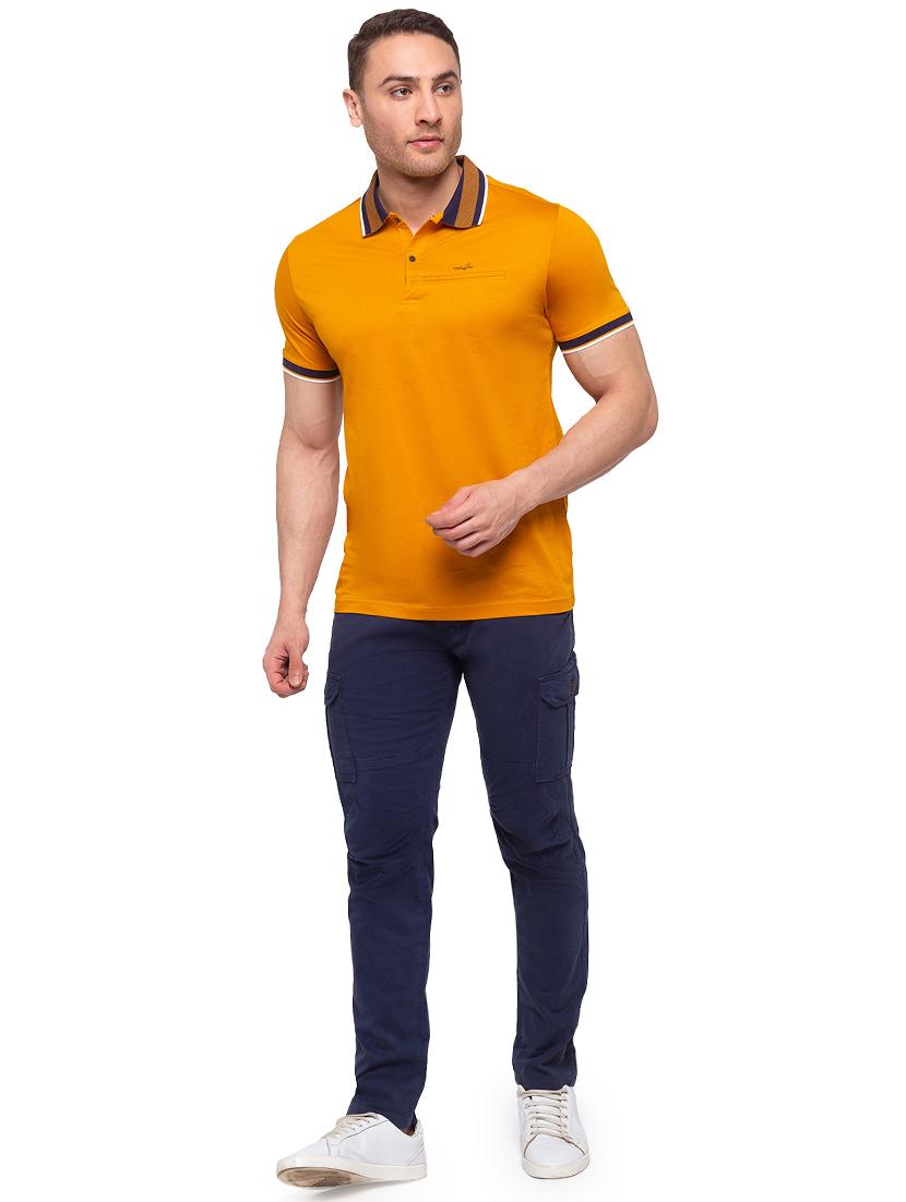 mustard solid polo t-shirt - 17615546 - Standard Image - 3
