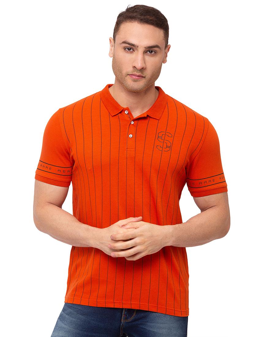 orange striped polo t-shirt - 17615549 - Zoom Image - 0