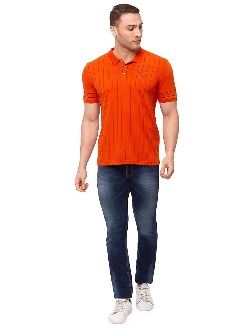 orange striped polo t-shirt - 17615549 - Standard Image - 3