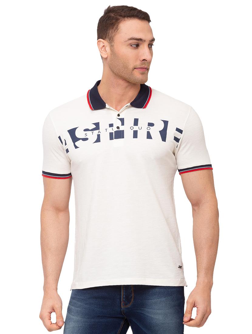 off white printed polo t-shirt - 17615561 - Zoom Image - 0