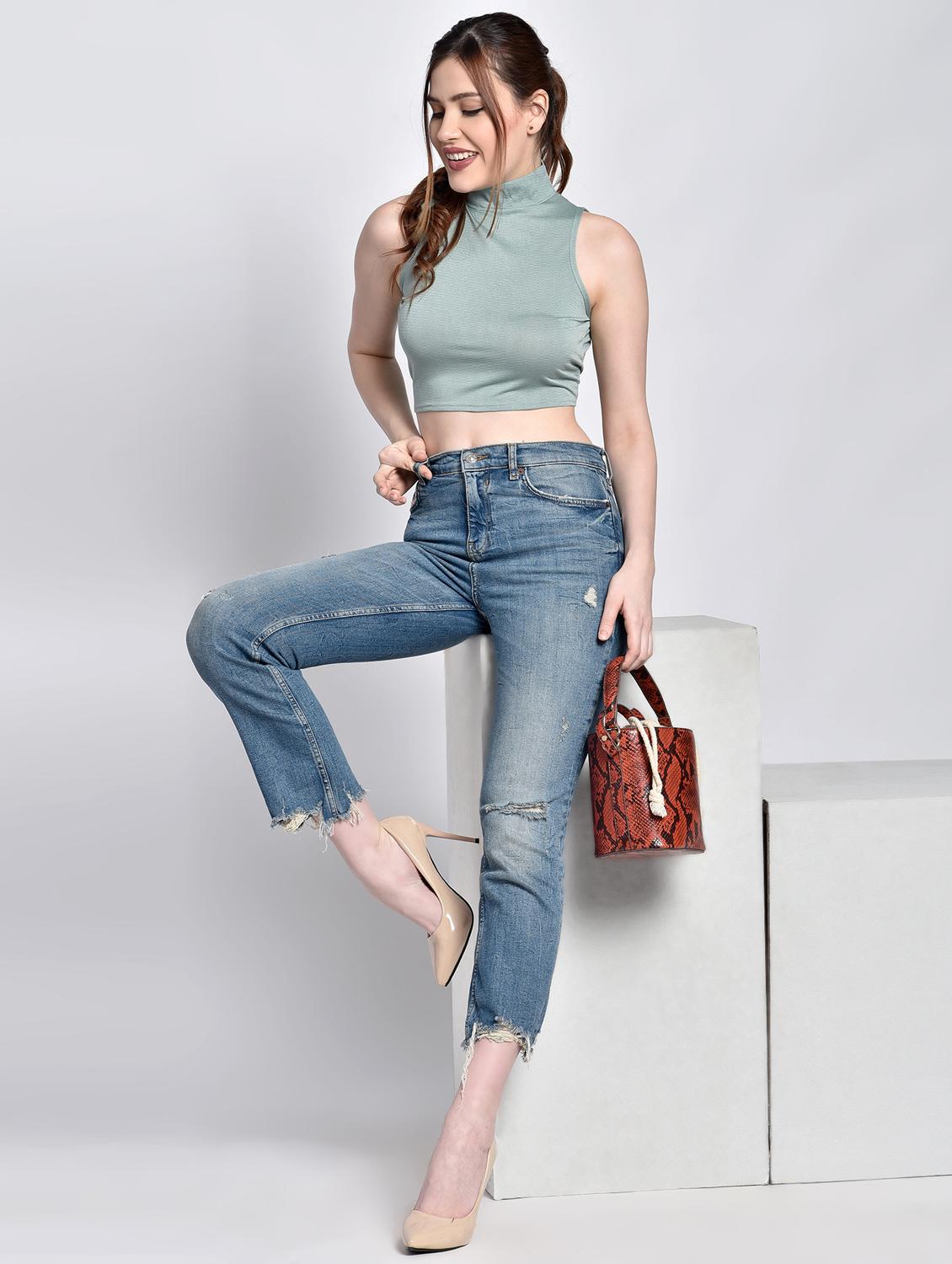 tie back crop top - 17619879 - Standard Image - 3