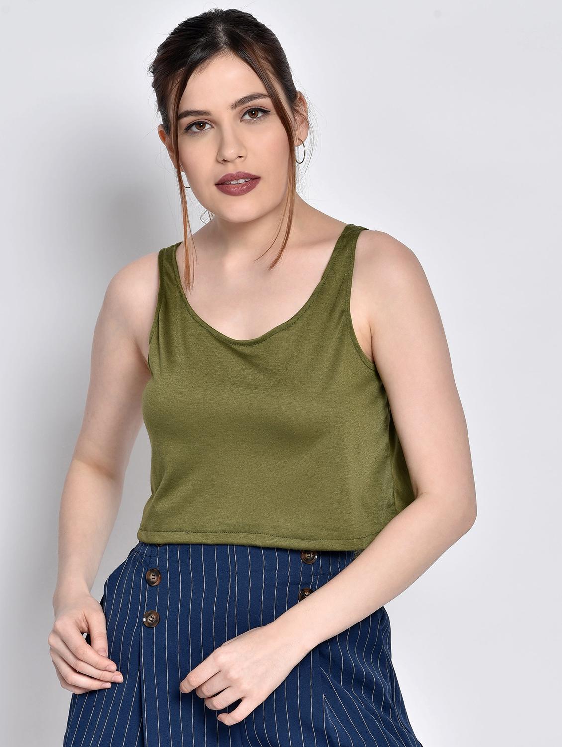 scoop neck crop top  - 17619895 -  Zoom Image - 0