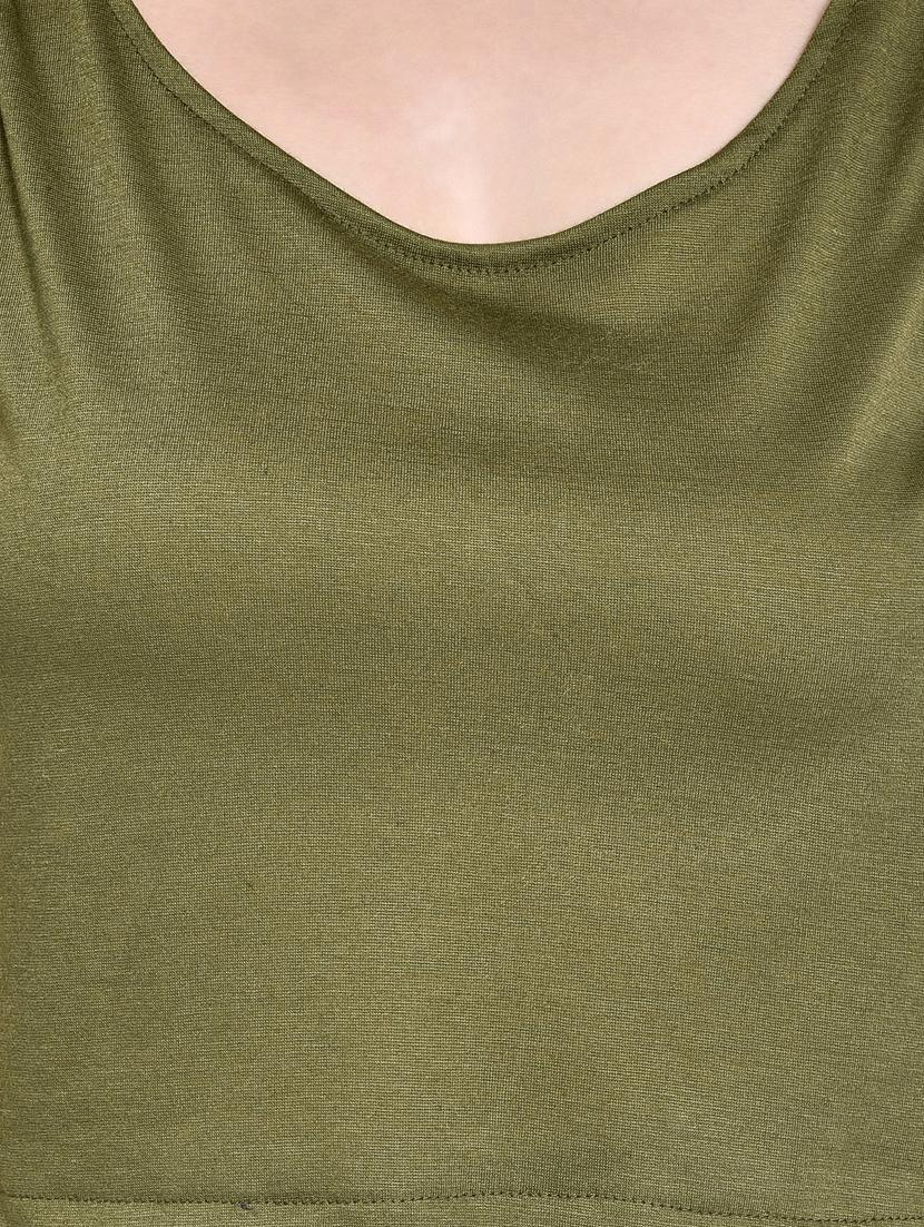 scoop neck crop top - 17619895 - Standard Image - 3
