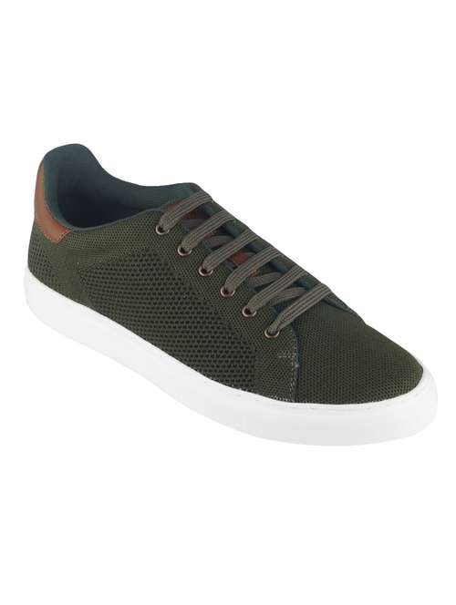 green mesh & synthetic lace up sneakers - 17620426 - Standard Image - 0