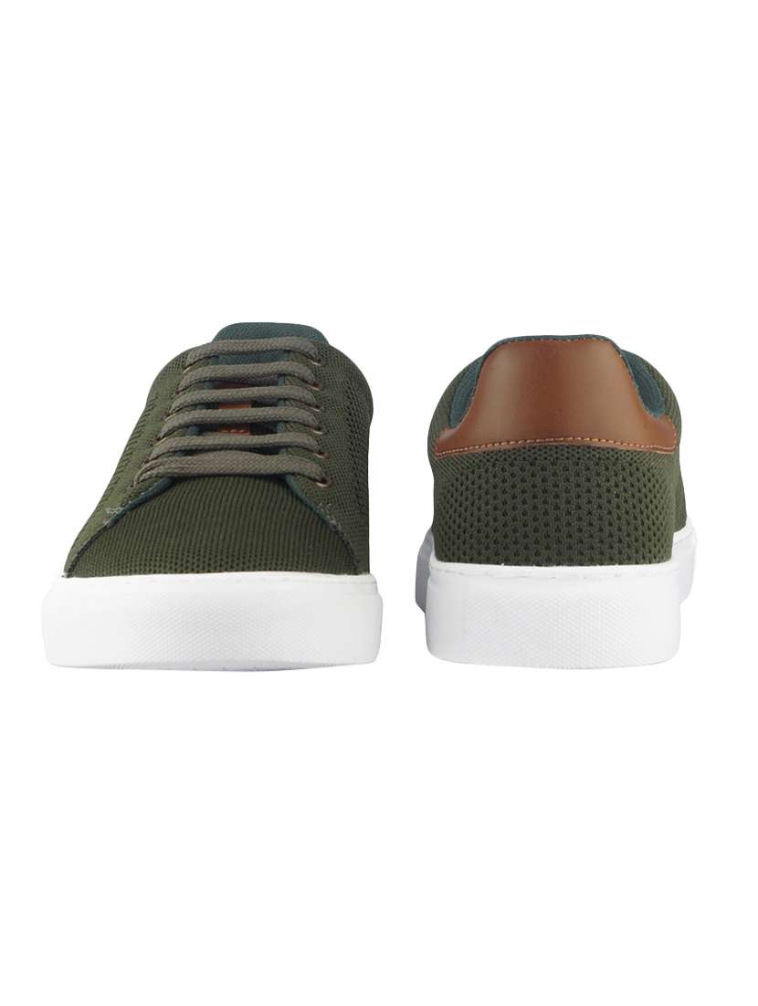 green mesh & synthetic lace up sneakers - 17620426 - Standard Image - 3