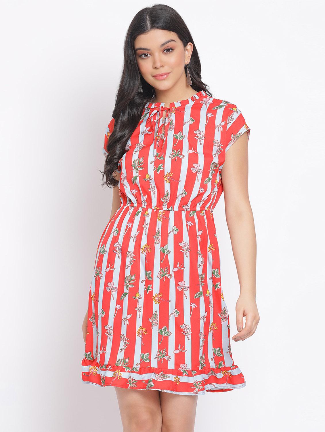 tie up neck a-line dress  - 17620622 -  Zoom Image - 0