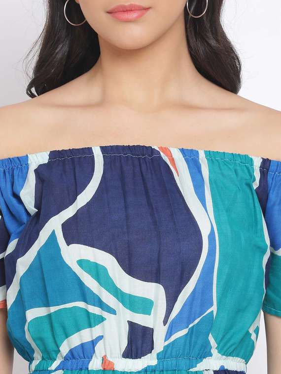 women's fit & flare geometric dress - 17620624 - Standard Image - 3
