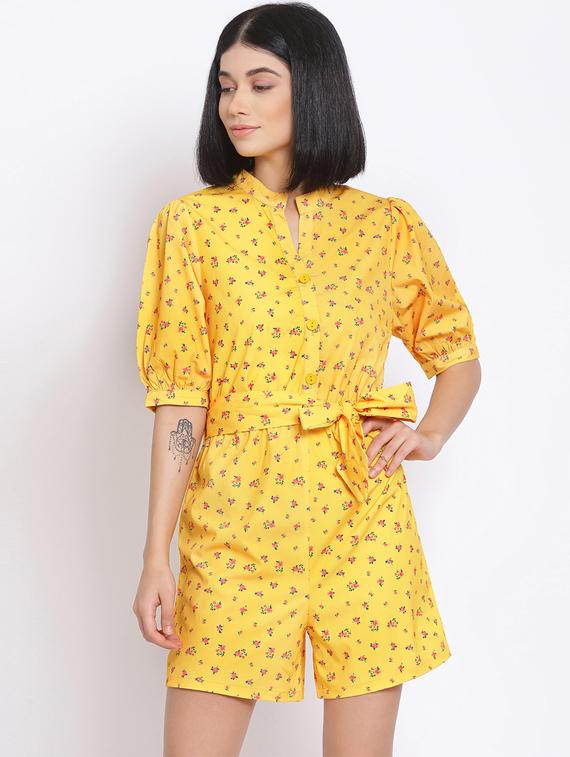 tie front floral romper  - 17620638 -  Zoom Image - 0