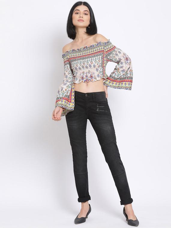 women's crop off shoulder top - 17620651 - Standard Image - 3