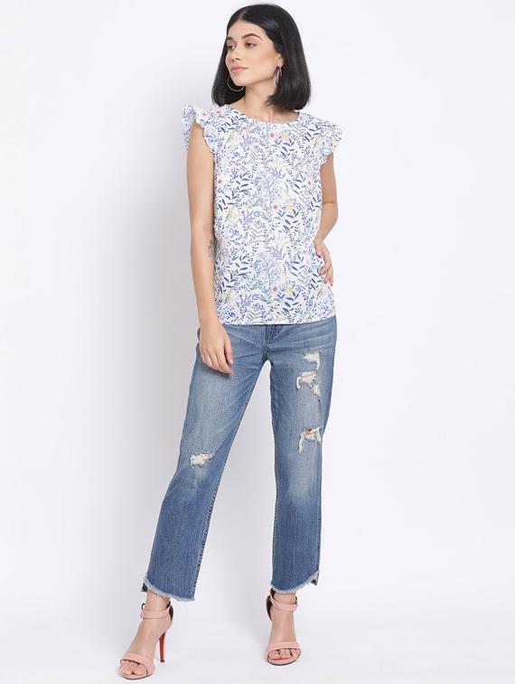 women's straight round neck top - 17620684 - Standard Image - 3