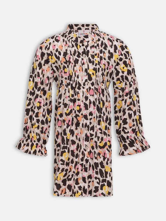 girls mandarin collar three quarter sleeves dress - 17620823 -  Zoom Image - 0