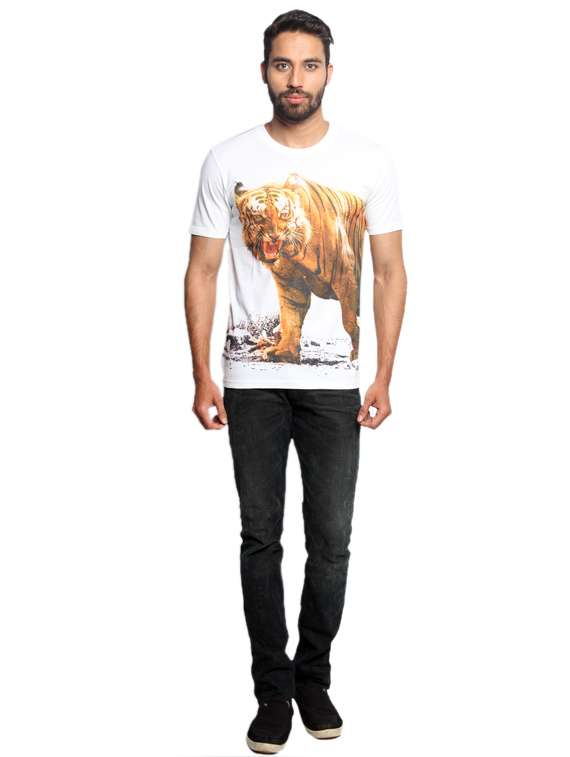 white printed t-shirt - 17620993 -  Standard Image - 3