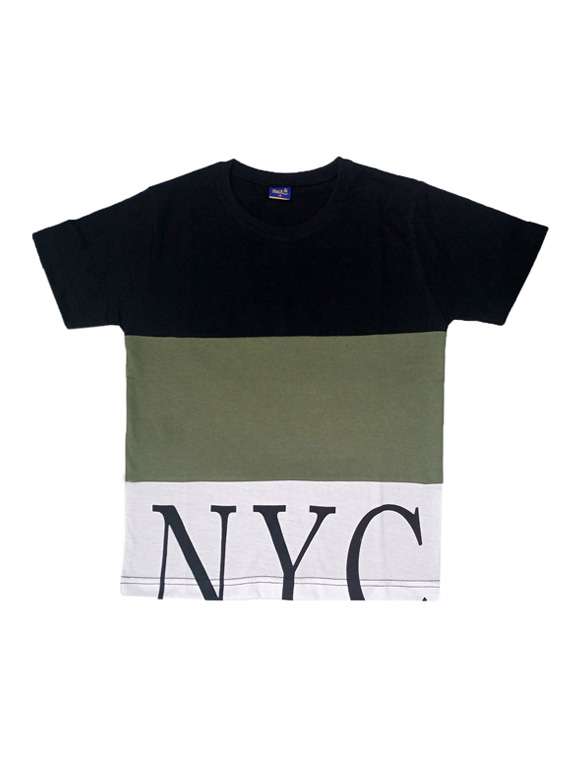 crew neck color block  t-shirt