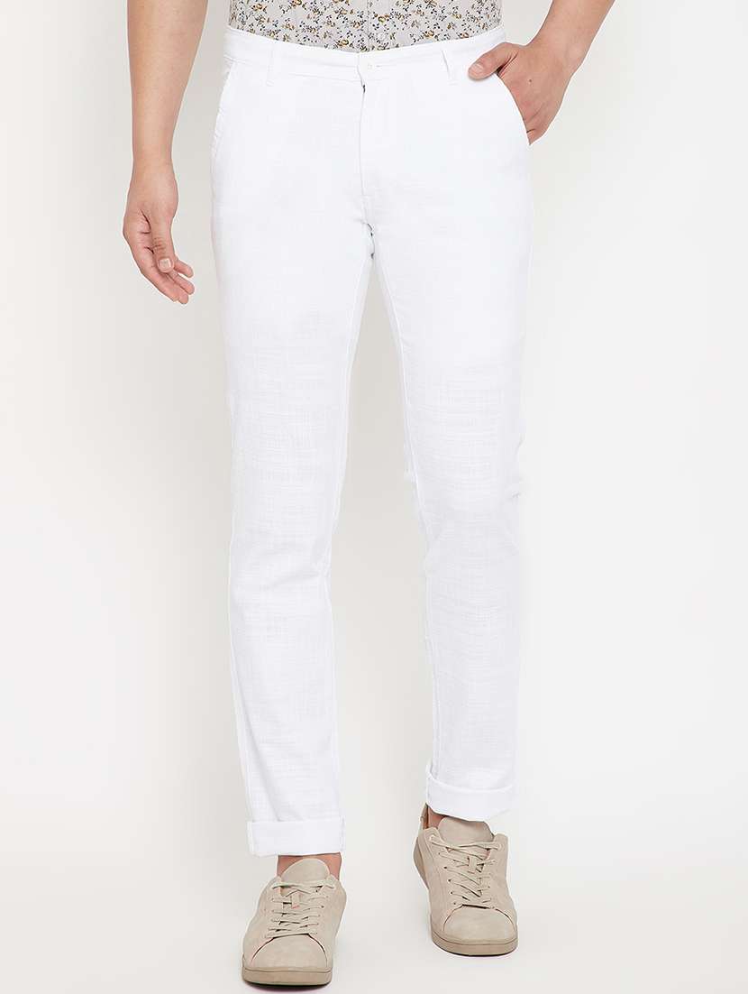 white solid chinos 