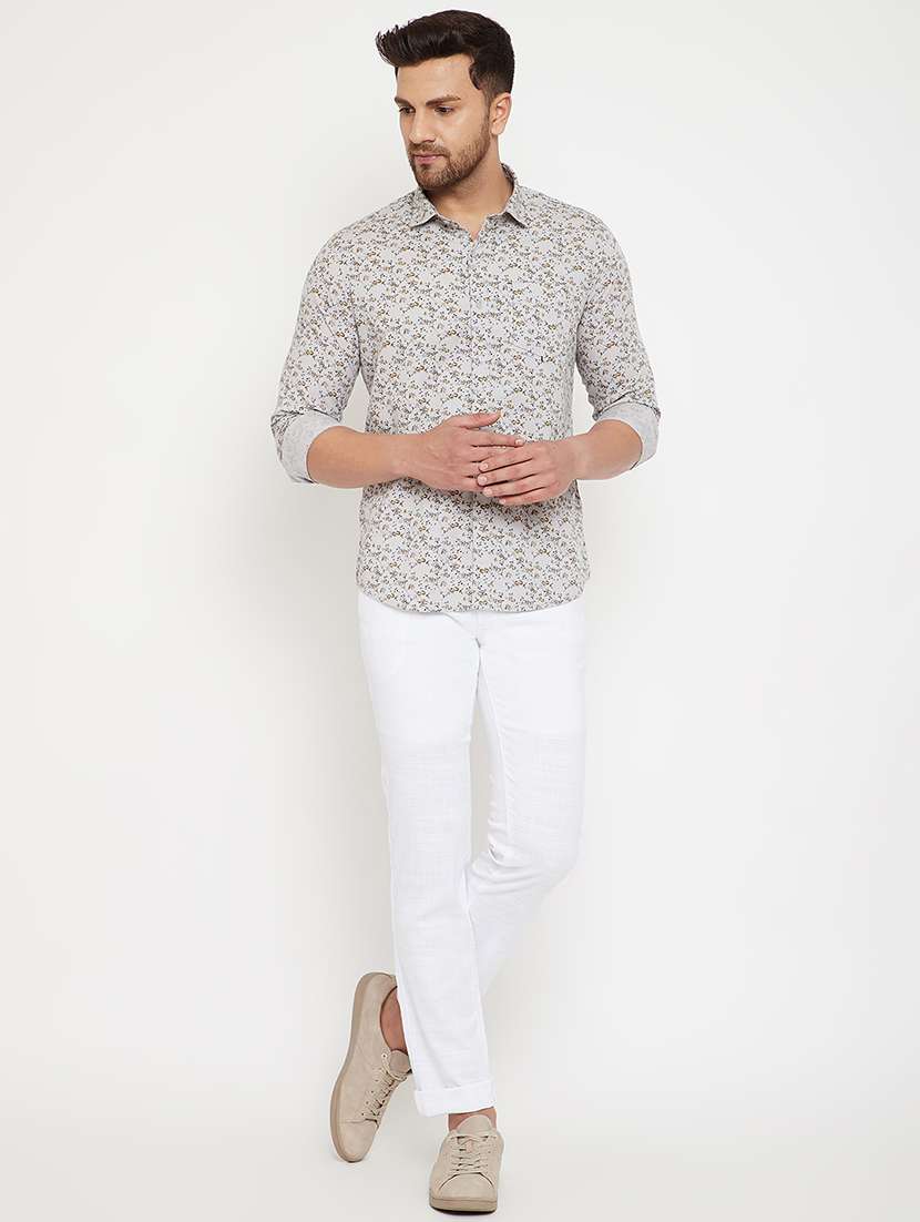 white solid chinos - 17623952 - Standard Image - 3